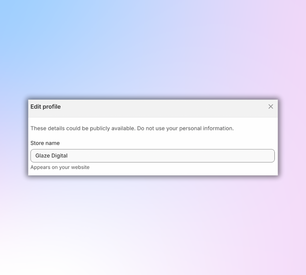 How do I change my Shopify store name?